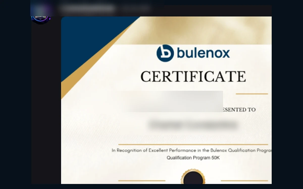 Second anonymized customer evaluation completion certificate