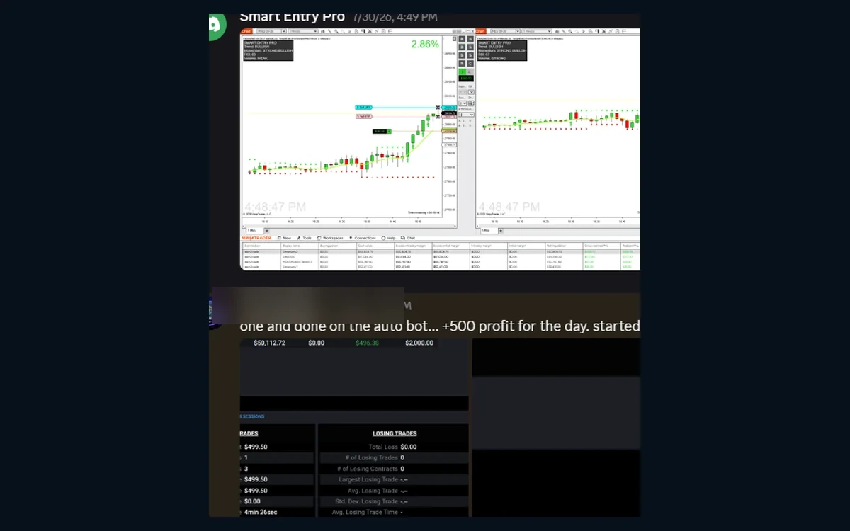 Customer-submitted Auto Bot session and reported 500 dollar result
